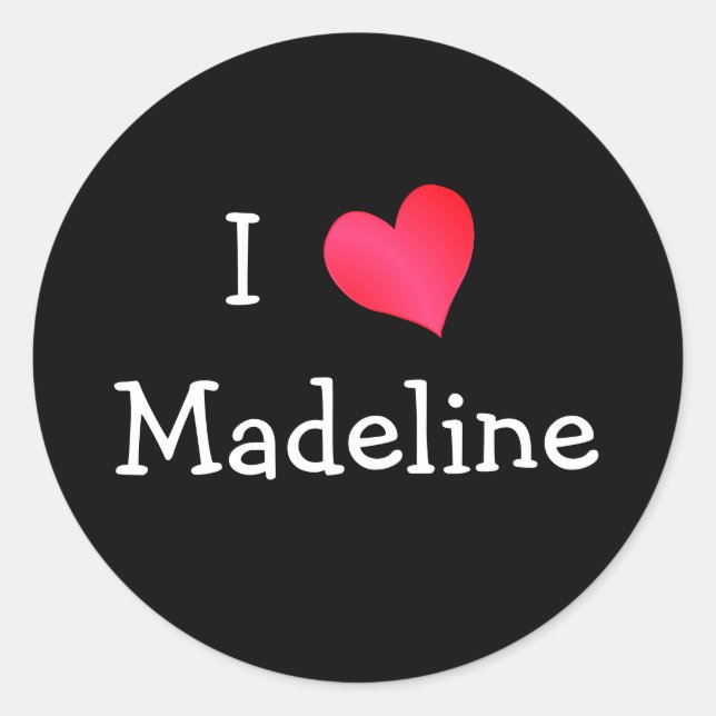 Adesivo Eu Amo Madeline (Frente)