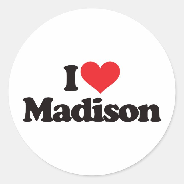 Adesivo Eu Amo Madison (Frente)