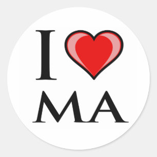 Adesivo Eu amo MÃES - Massachusetts