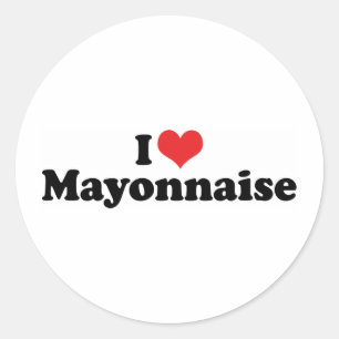 Adesivo Eu Amo Maionese de Coração - Amante de Maionese