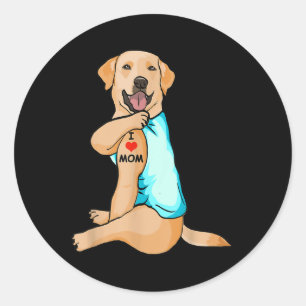 Adesivo Eu Amo Mamãe Tatô Labrador Mãe Cão Mão Mão