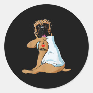 Adesivo Eu Amo Mamãe Tatto Bullmastiff Mãe Cachorro Sobrem