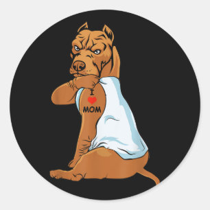 Adesivo Eu Amo Mamãe Tatto Pitbull Mamãe Cachorro Sobrinho