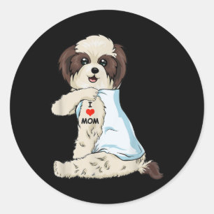 Adesivo Eu Amo Mamãe Tattoo Shih Tzu Mãe Cachorro Sobremes