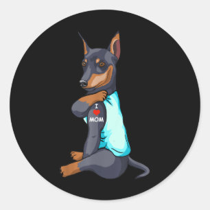 Adesivo Eu Amo Mamãe Tatuagem Miniatura Pinscher Mamãe Cac