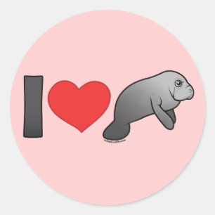 Adesivo Eu Amo Manatees