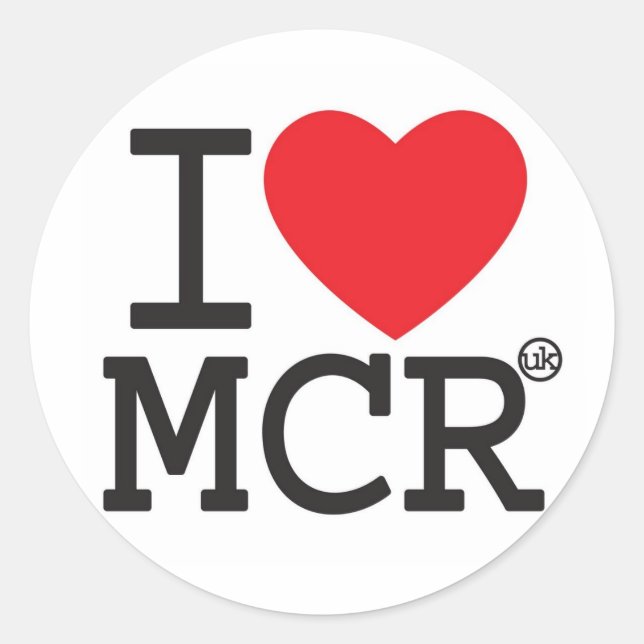 Adesivo Eu Amo Manchester (Frente)