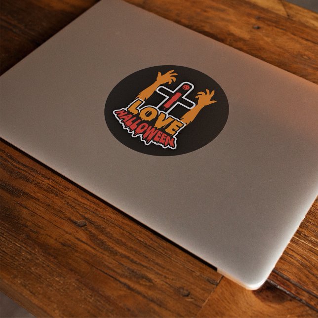 Adesivo Eu Amo Mãos Zombie Idiotas Do Halloween (Criador carregado)