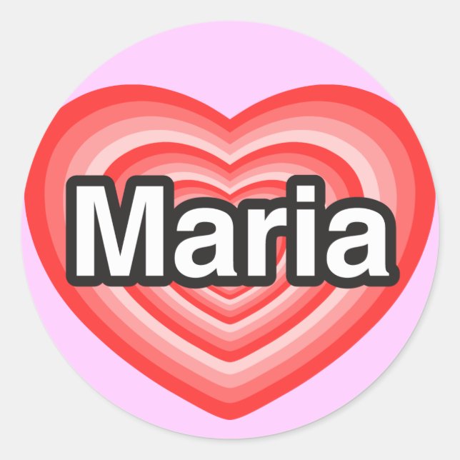 Adesivo Eu amo Maria. Eu te amo Maria. Coração (Frente)