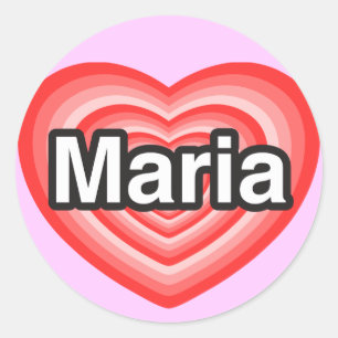 Adesivo Eu amo Maria. Eu te amo Maria. Coração
