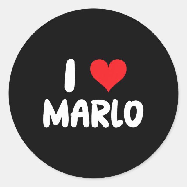 Adesivo Eu Amo Marlo - Coração - Nome  (Frente)