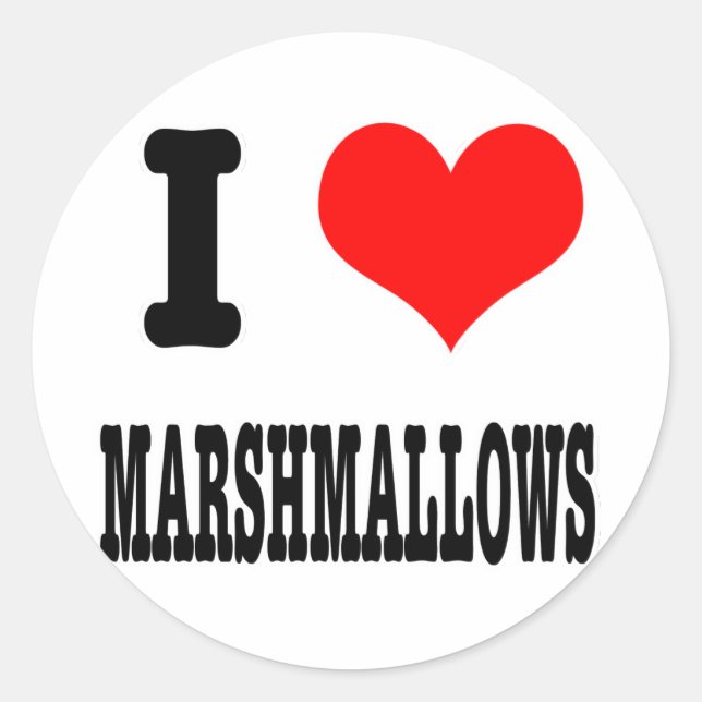 Adesivo EU AMO marshmallows (Frente)