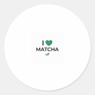 Adesivo Eu Amo Matcha Chá Verde Minimalista 