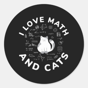 Adesivo Eu Amo Matemática E Gatos Frio Sobre Gatos E Matem