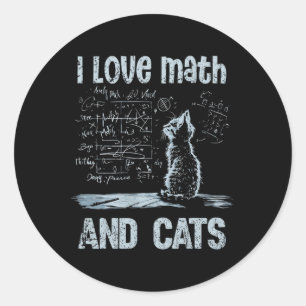 Adesivo Eu Amo Matemática E Gatos Gato Engraçado Amante Da