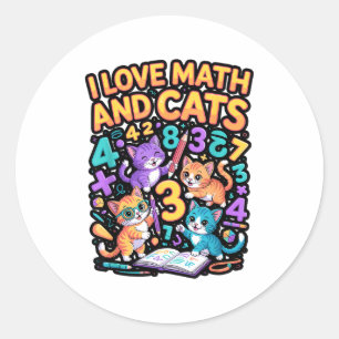 Adesivo Eu Amo Matemática E Gatos Professor Aluno
