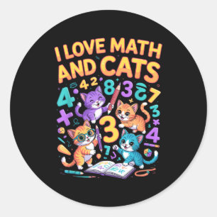Adesivo Eu Amo Matemática E Gatos Professor Aluno