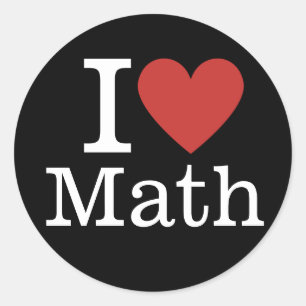 Adesivo Eu ❤️ Amo Matemática para Estudantes/Faculdade