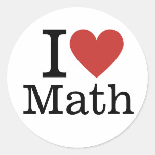 Adesivo Eu ❤️ Amo Matemática para Estudantes/Faculdade