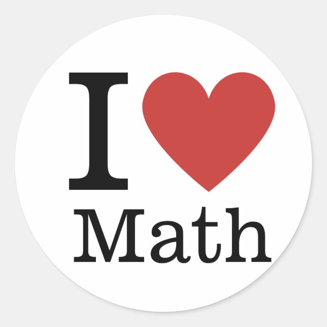 Adesivo Eu ❤️ Amo Math STICKER (Frente)