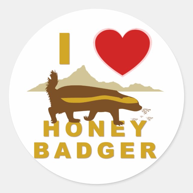 ADESIVO EU AMO MEL BADGER (Frente)