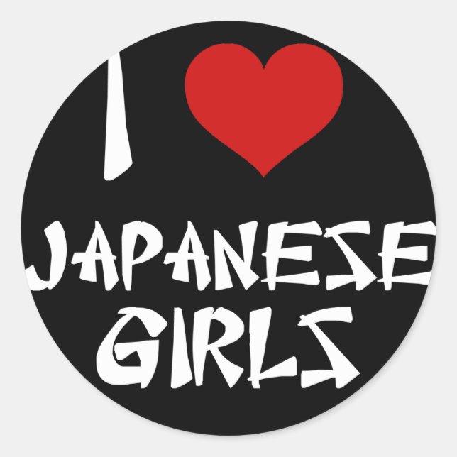 Adesivo Eu Amo Meninas Japonesas (Frente)