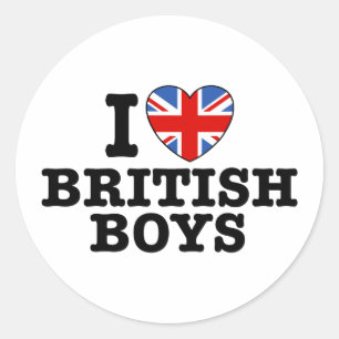 Adesivo Eu amo meninos britânicos
