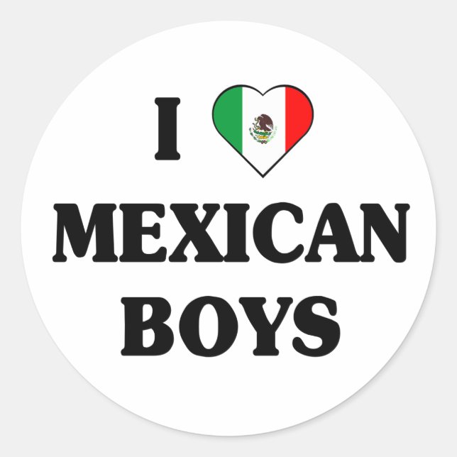 Adesivo Eu amo meninos mexicanos (Frente)