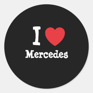 Adesivo Eu amo Mercedes coração T-Shirt