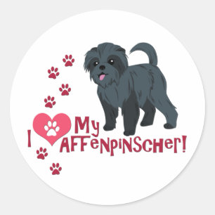 Adesivo Eu Amo Meu Affenpinscher!