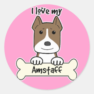 Adesivo Eu Amo Meu Amstaff