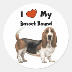 Adesivo Eu amo meu Basset Hound