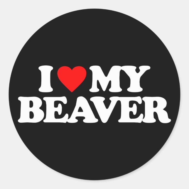 ADESIVO EU AMO MEU BEAVER (Frente)