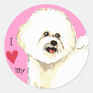 Adesivo Eu amo meu Bichon Frise