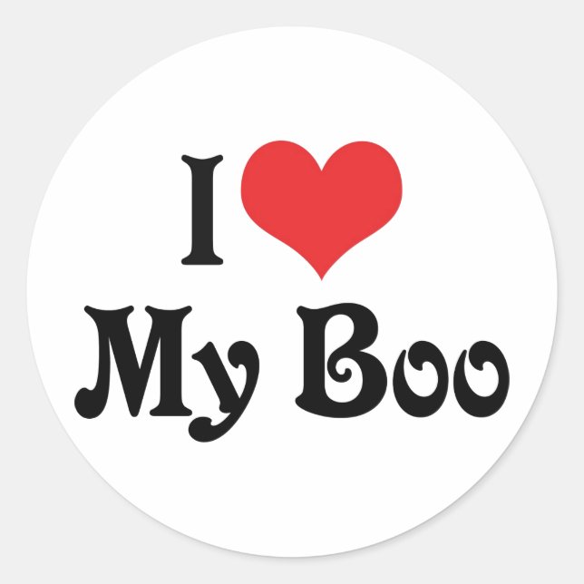 Adesivo Eu Amo Meu Boo (Frente)