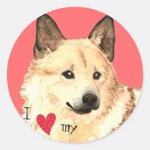 Adesivo Eu amo meu Buhund Norueguês