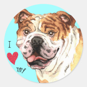 Adesivo Eu amo meu buldogue