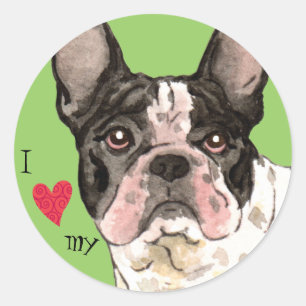 Adesivo Eu amo meu Buldogue Francês