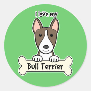 Adesivo Eu amo meu bull terrier