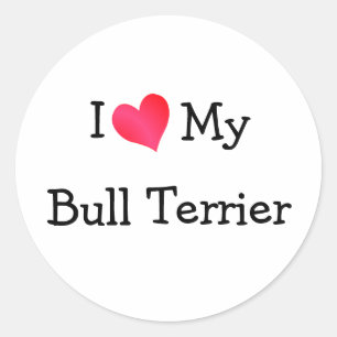 Adesivo Eu amo meu bull terrier