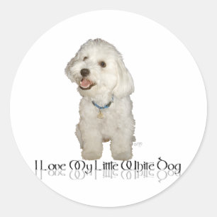 Adesivo Eu Amo Meu Cachorrinho Branco - Havanese