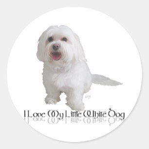 Adesivo Eu Amo Meu Cachorrinho Branco - Havanese