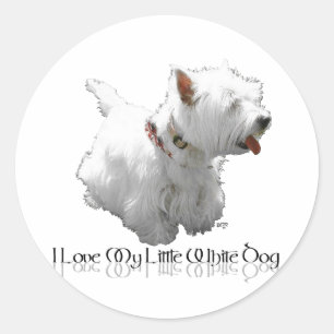 Adesivo Eu Amo Meu Cachorrinho Branco - Westie