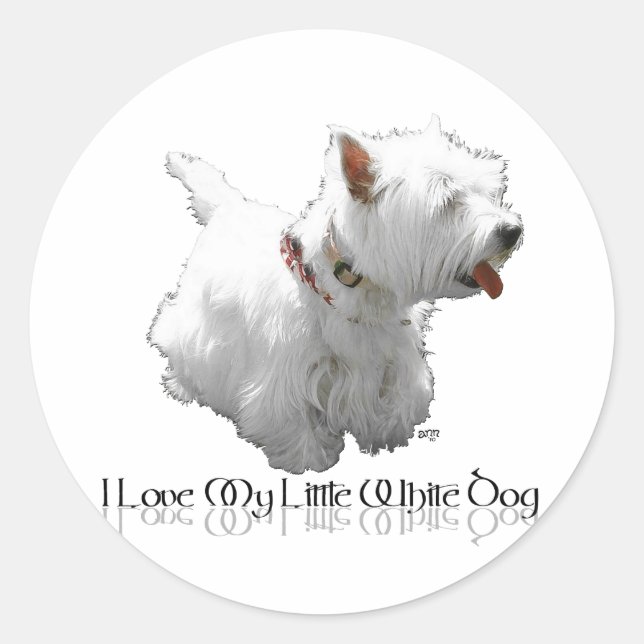 Adesivo Eu Amo Meu Cachorrinho Branco - Westie (Frente)