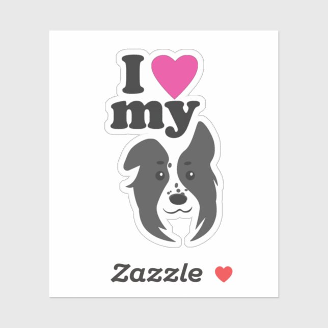 Adesivo Eu Amo Meu Cachorro (Folha)