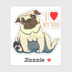 Adesivo Eu Amo Meu Cachorro
