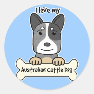 Adesivo Eu amo meu cão australiano do gado