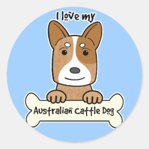 Adesivo Eu amo meu cão australiano do gado
