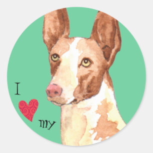 Adesivo Eu amo meu cão ibizano