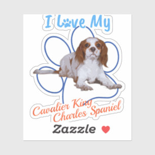 Adesivo Eu Amo Meu Cavaleiro Rei Charles Spaniel Dog Lover